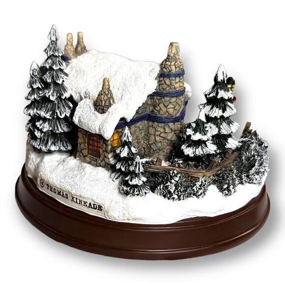 NIB THOMAS KINKADE MEMORIES OF HOME LIGHTED COTTAGE  "STONEHEARTH HUTCH" LIGHTED - Picture 5 of 14